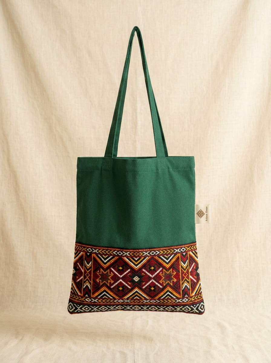 Sadu-Trimmed Canvas Tote