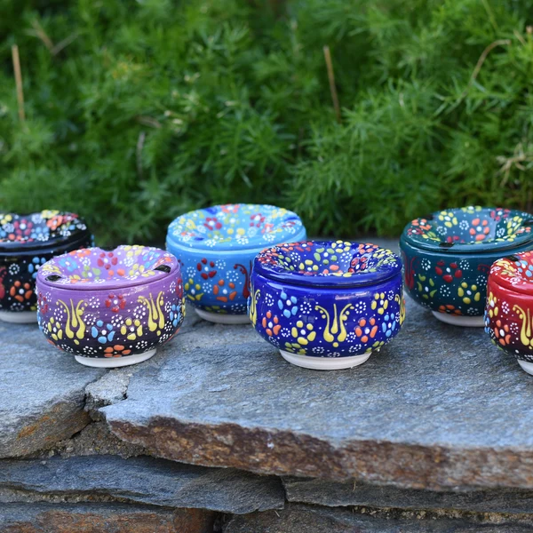 Damascene Dotwork Ashtray Set