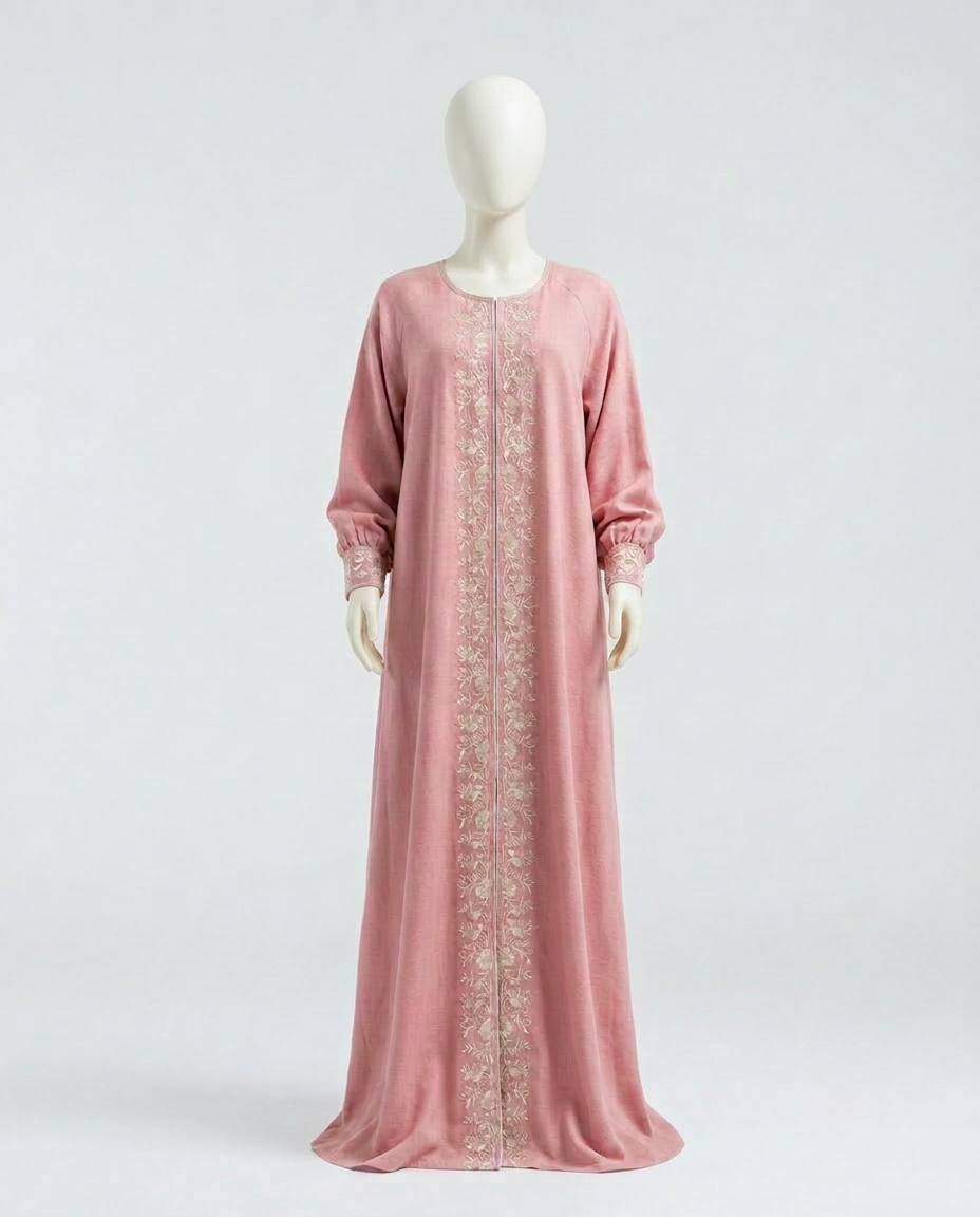 Rose Linen Embroidered Kaftan