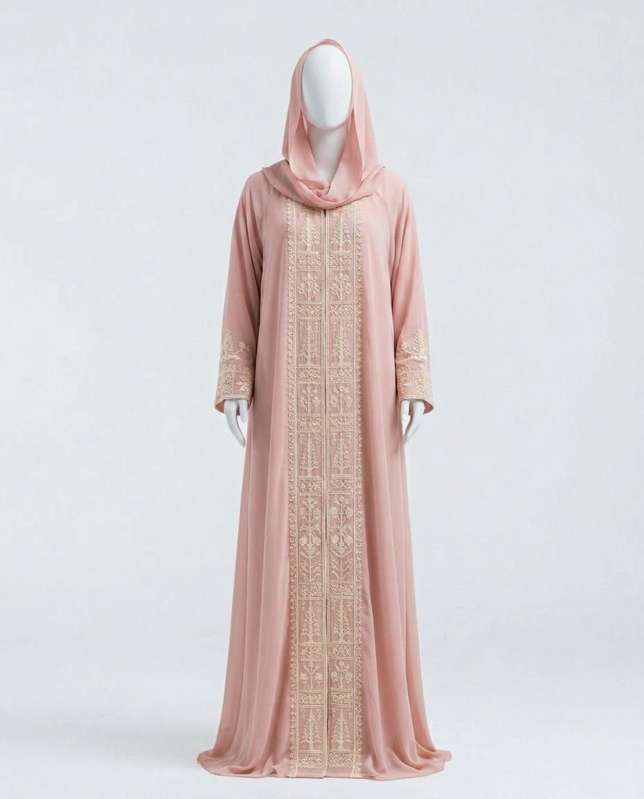 Almond-Blossom Linen Kaftan