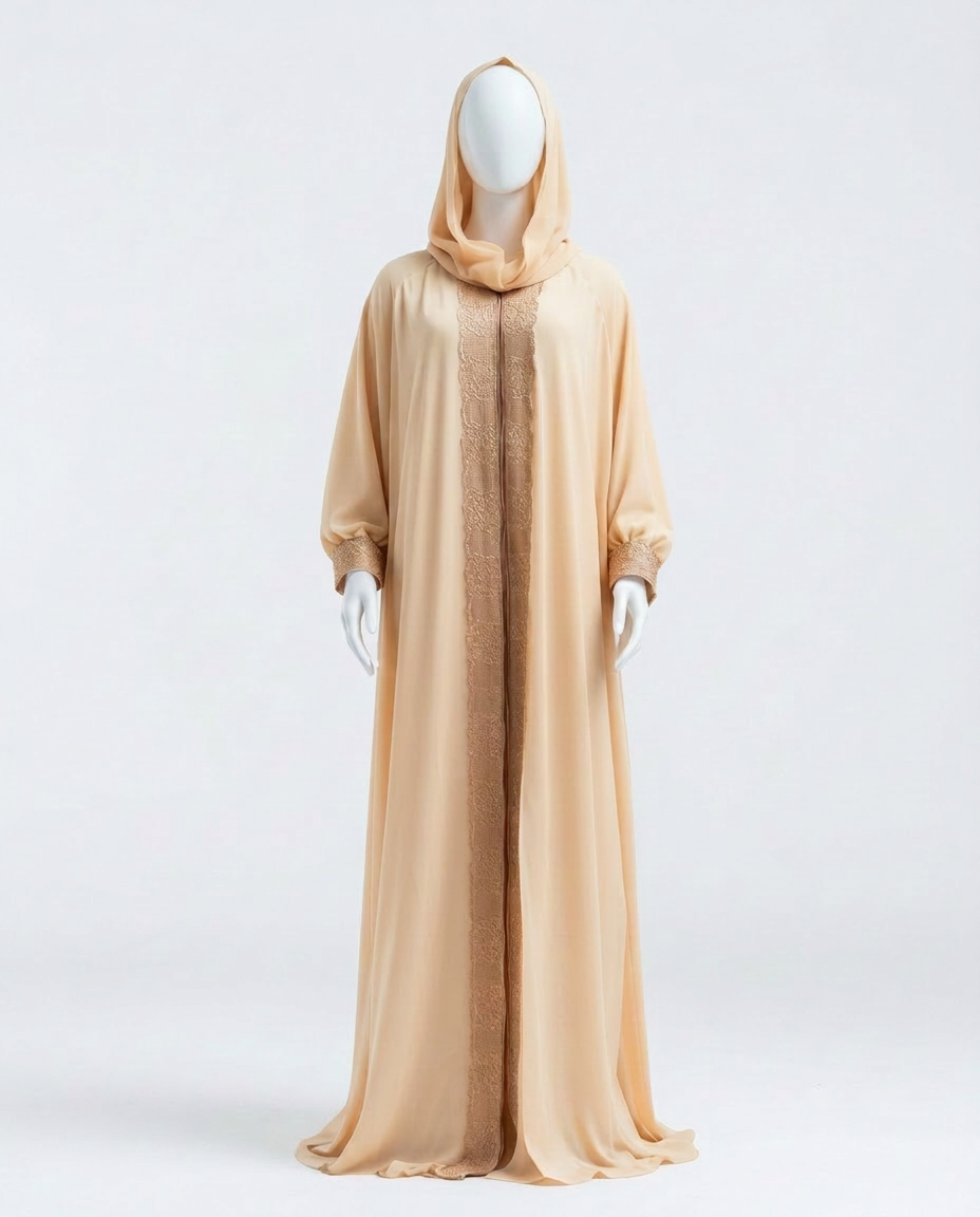 Ivory Linen Silver-Thread Kaftan