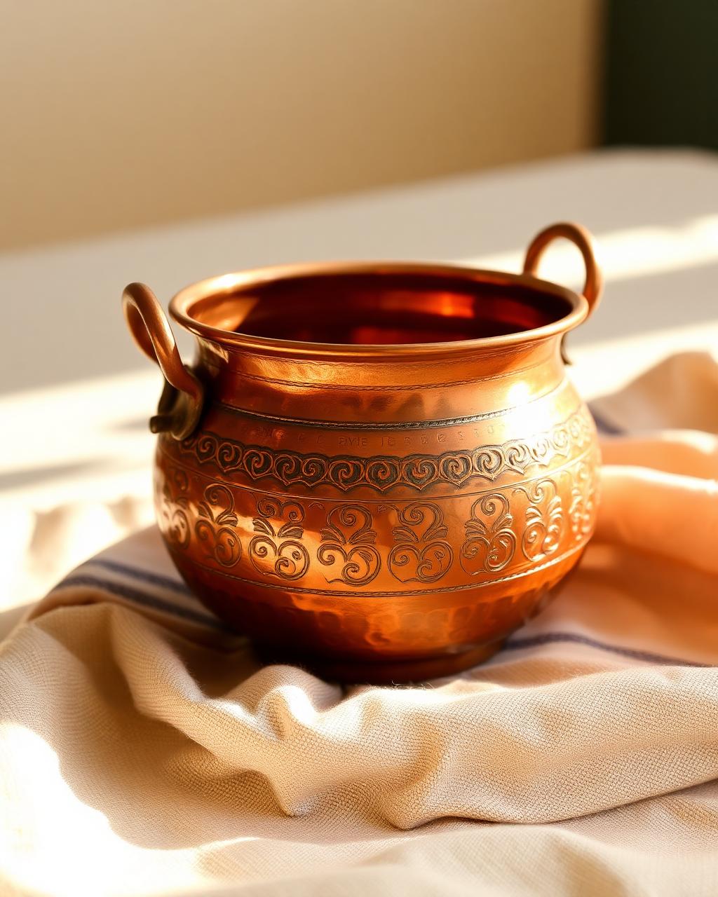 Handmade Arabic Copper Pot — Authentic