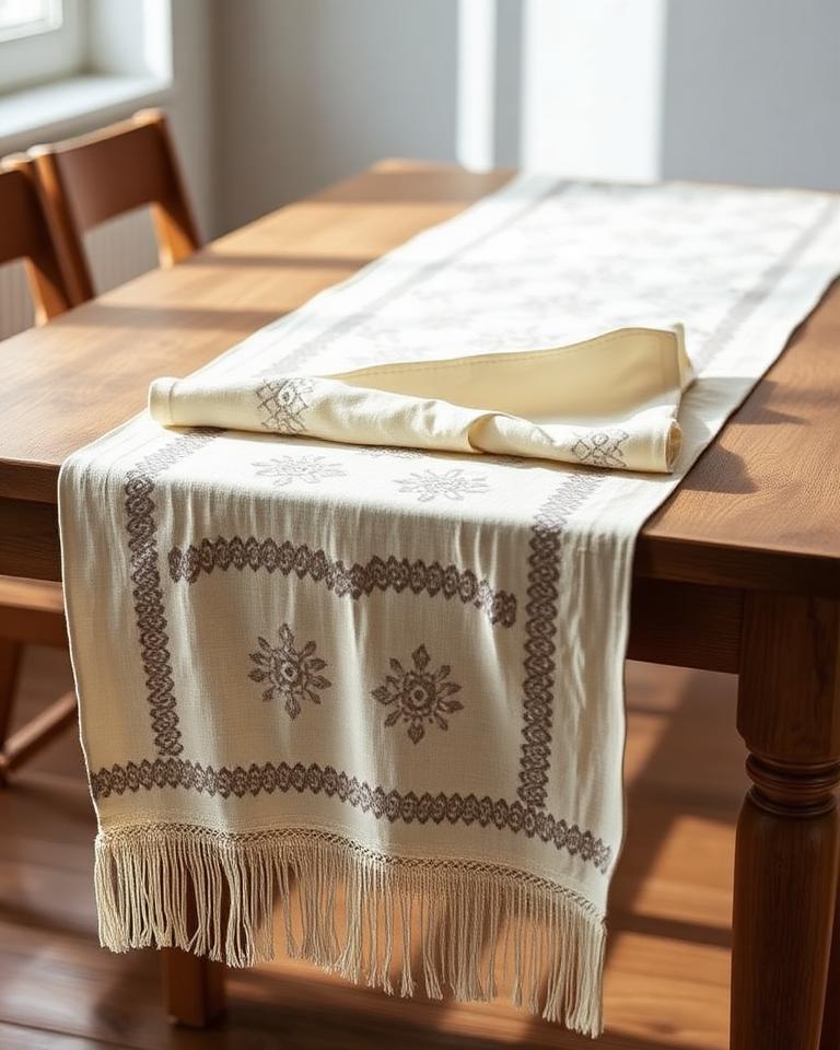 Ecru Kufiya Table Runner