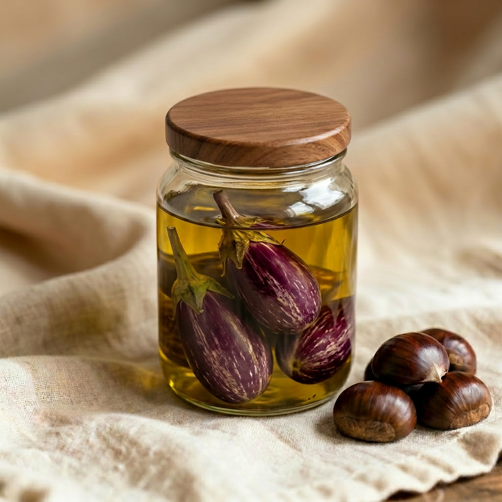 Makdous — Walnut-Stuffed Eggplants in Olive Oil